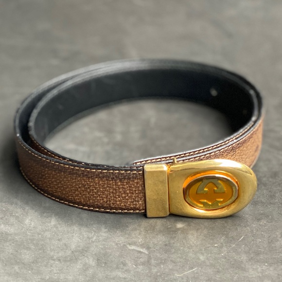 Gucci Accessories - GUCCI vintage gold buckle belt